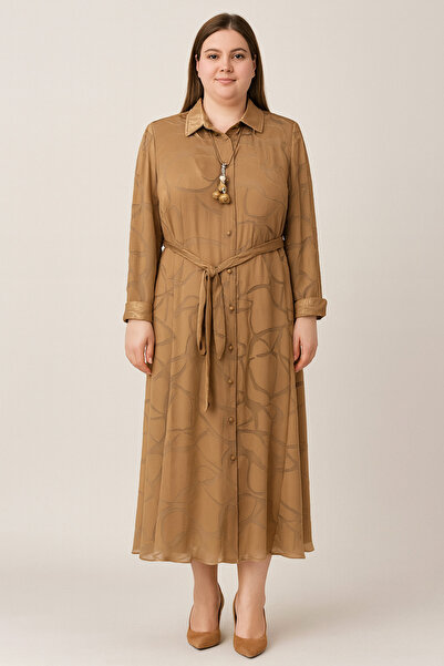 FUAT GÜRSEN Rochie căptușită cu nasturi jacquard