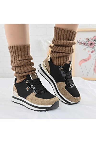 Tmall Pantofi sport pentru femei, cu inserții de plasă, 1266, negri