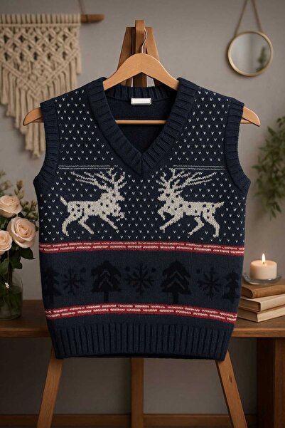 krm kerem bebe Deer Patterned Baby Sweater