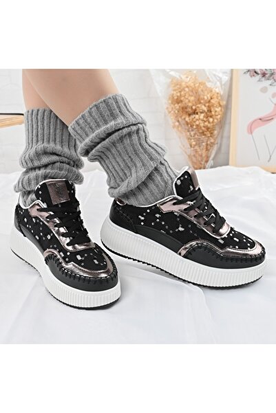 Tmall Pantofi sport de dama,Cu aplicarii de denim,D1327,Negru