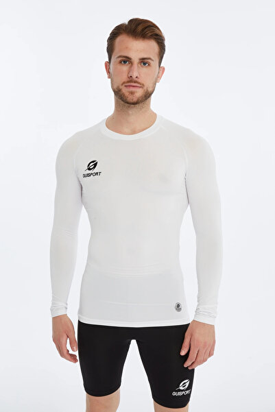 ASM SPOR Erkek Termal İçlik-Uzun Kollu,Nefes Alabilir,Beyaz Sporcu Üstü