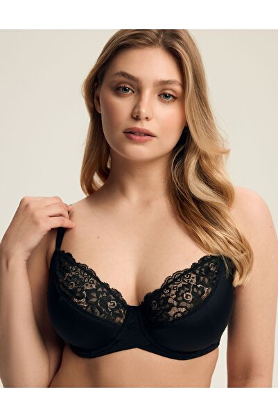 Henderson Sutien semi-umplut cu armătură și dantelă florală delicată, super confortabil, cu susținere ridicată | Allie