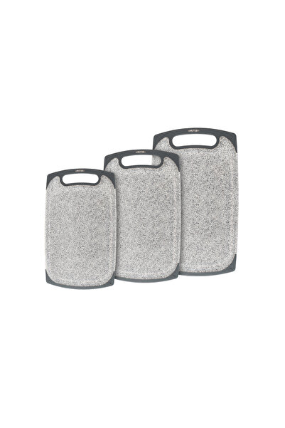 HIC Cutting Board Set Silicone Handle 3 Pcs Green