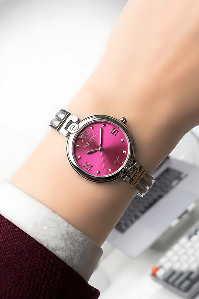 Ferrucci Kadın Kol Saati Pembe-gümüş Çelik Kordon Çelik Kasa Fc.03213m.04 Sdf...