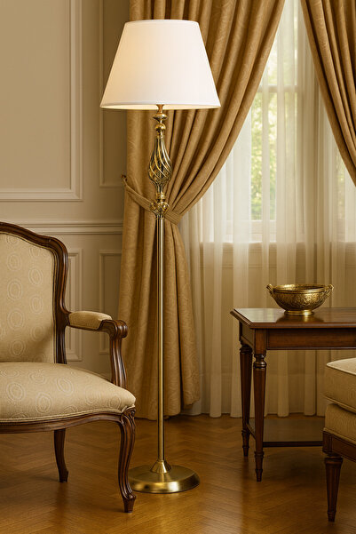 Lampada Verona Eskitme Kaplama Metal Lambader - Krem