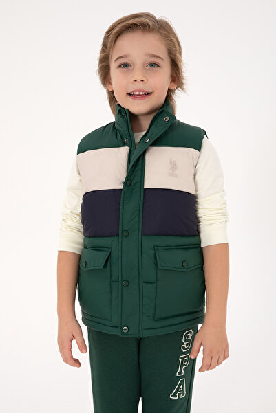 U.S. Polo Assn. Erkek Çocuk Koyu Yeşil Yelek 50310532-VR079
