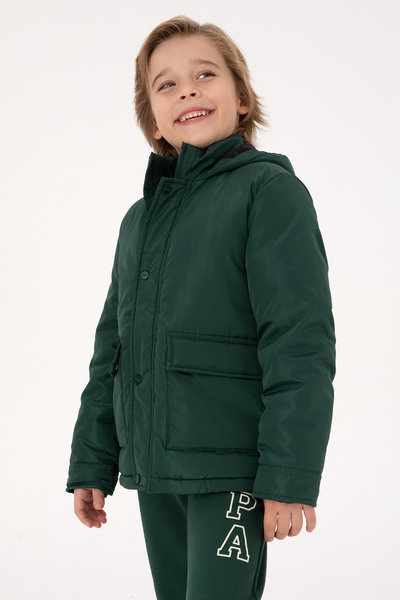 U.S. Polo Assn. Erkek Çocuk Koyu Yeşil Kaban 50312105-VR079
