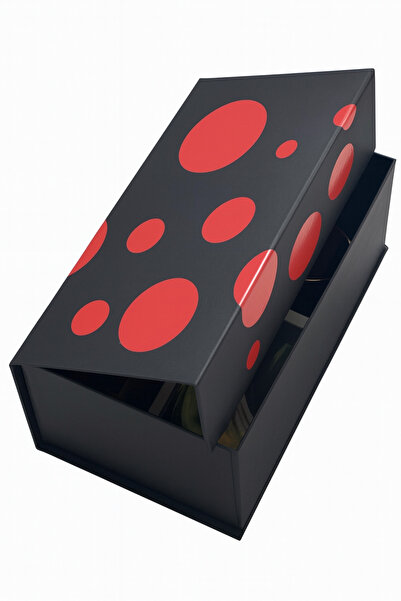 MAY BOX mavi puantiyeli mıknatıslı mukkava premium kutu yük13cm gen27 uz16cm