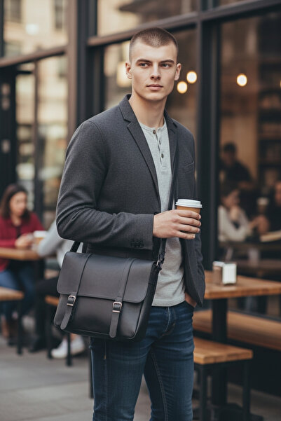 DEDE %100 Hakiki Deri Unisex Omuz ve Postacı Çantası – Şık, Minimal ve Dayanıklı Tasarım