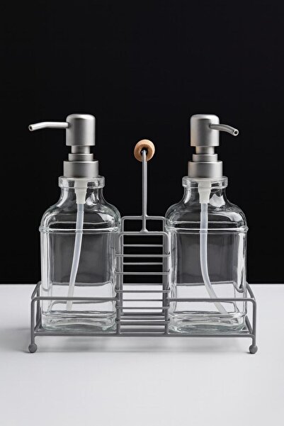Maloria Modern Cam Ikili Sıvı Sabunluk & Deterjanlık Seti- 450 Ml Cam Sabunlu...