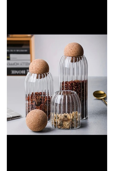 Tatlı Sebep Glass Jar Mushroom Ball Lid Jar Set of 3