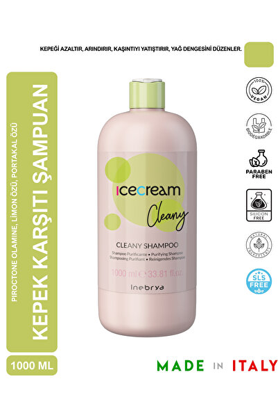 Inebrya Ice cream شامبو إنيربيا آيس كريم كليني الفعال ضد القشرة 1000 مل