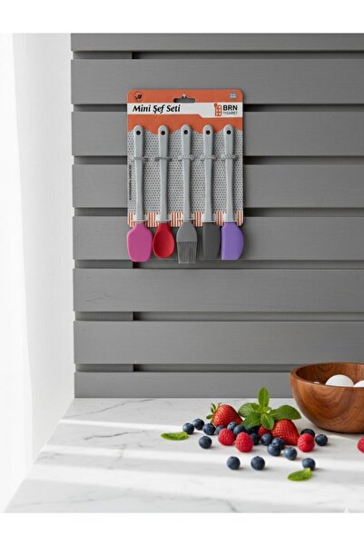 mutfak 5'li Mini Spatula-Fırça Şef Seti