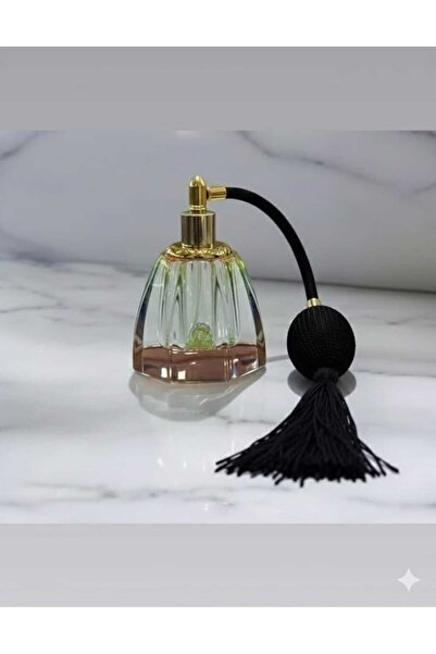 Krkluxury Parfüm Şişesi Hem Şık Hem Kullanışlı Dekoratif Cam Şişe Siyah Püsküllü Pompalı