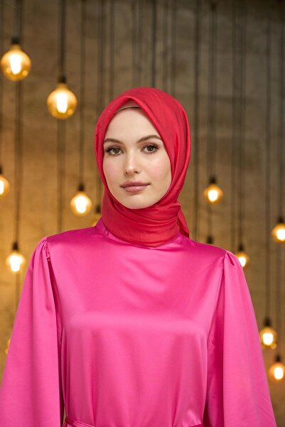 İpekhan Düz Desen Vual Eşarp Mercan Vual İpek Eşarp -  10100-29