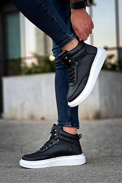 Ayakkabium Ανδρικά μποτάκια με κορδόνια σε μαύρο αθλητικό στυλ