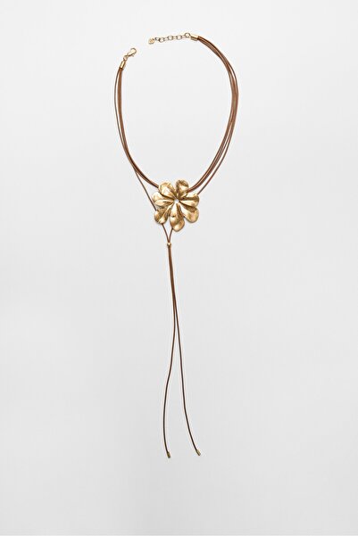 Stradivarius Çiçekli Kordon Kolye