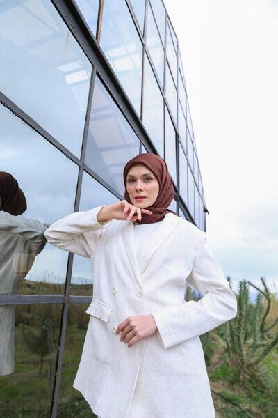 İpekhan Celina Jakar Коричневий шарф - 9902-02