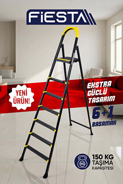 Fiesta Nova 6+1 Metal Basamaklı EXTRA GÜÇLÜ Özel Tasarım Pratik Merdiven