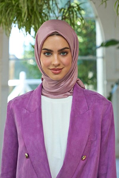 İpekhan Düz Desen Vual Eşarp Gül Kurusu Vual İpek Eşarp -  10100-04