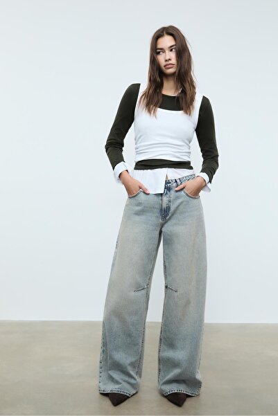 Stradivarius D94 Relaxed Fit Geniş Paça Jean