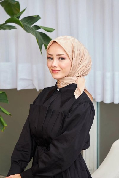 İpekhan Eșarfă Jacquard cu zăbrele Mink 9901-13
