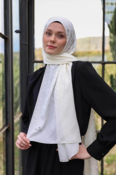 İpekhan Şal Jacquard Mătăsos Model Drop Ecru 9012-07