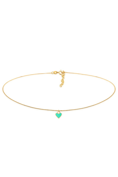 ELLI Halskette für Frauen, Choker mit Herzanhänger, Trend-Blogger, mit Emaille, aus 925er Sterlingsilber