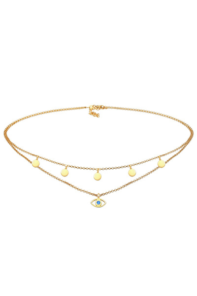 ELLI Halskette für Frauen, Choker, böser Blick, Kristalle, 925er Sterlingsilber