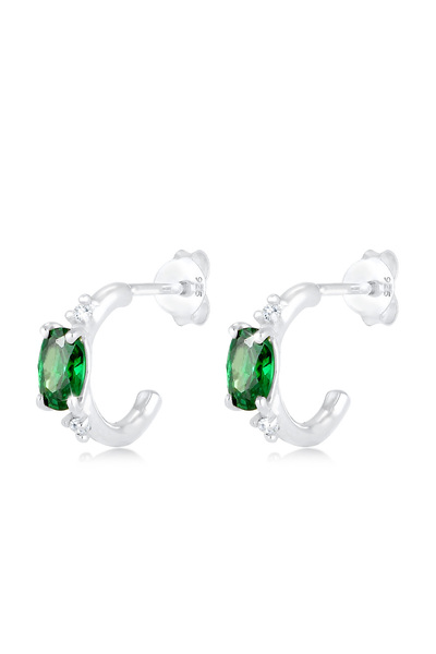 ELLI Ohrringe Creolen Marquise Zirkonia Kristalle 925er Sterlingsilber