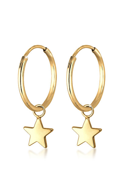 ELLI Ohrringe Damen Creolen Stern Anhänger Verspielt aus 925er Sterlingsilber