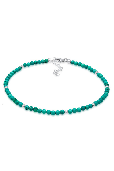 Nenalina Fußkette Howlith-Kugel Bunter Sommerstrand 925er Sterlingsilber