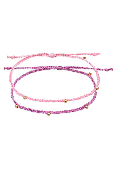 ELLI Fußkettchen für Damen, Nylonband-Set, geflochtenes Design, Perlen, verstellbar, aus 925er Sterlingsilber