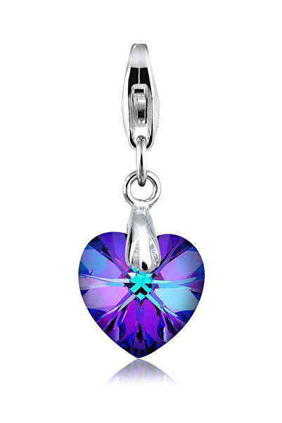 ELLI Charms Damen-Herz-Anhänger Glamorous mit Kristall aus 925er Sterlingsilber