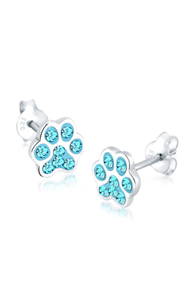 ELLI Ohrringe Damen Ohrstecker Pfoten Hund Katze mit Kristallen in 925er Sterlingsilber