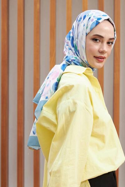 İpekhan Botanical Series Indigo Cotton Viscose Shawl 3023-02
