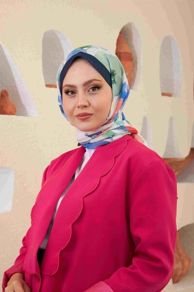 İpekhan Comfort Flowers Şal Gece Mavi 3027-13