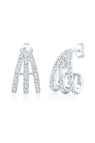 ELLI Ohrringe Damen Creolen Anhänger Glamorous mit Kristallen aus 925er Sterl...