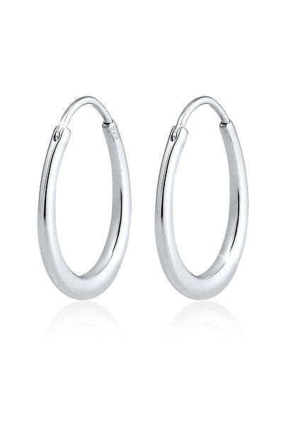 ELLI Ohrringe Damen Creolen Hanger Oval Basic aus 925er Sterlingsilber