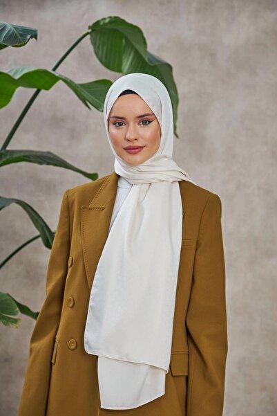 İpekhan Model Novvela șal jacquard mătăsos Ecru 9008-06