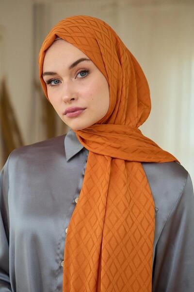 İpekhan Yaz Işıltısı Koleksiyonu İpeksi Jakar Şal Turuncu 9015-20