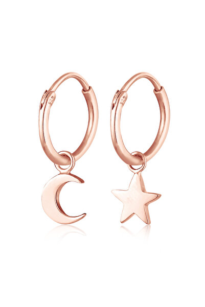 ELLI Ohrringe für Damen Creolen Stern Halbmond Anhänger Astro Trend aus 925er...