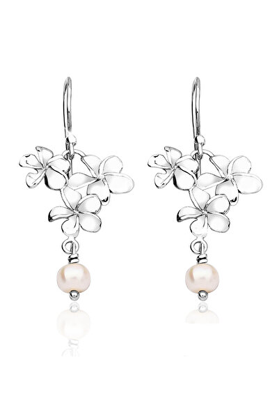 Nenalina Ohrringe Blume Süßwasser-Zuchtperle 925er Sterlingsilber