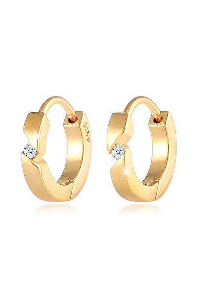 ELLI Ohrringe für Damen, Creolen mit Diamant (0,03 ct.), elegant, aus 925er Sterlingsilber