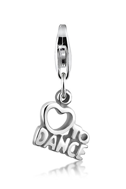 Nenalina Charms Love to Dance Schriftzug Herz 925 Silber
