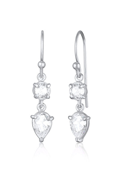 ELLI Ohrringe Damen Ohrhänger Tropfen Solitär funkelnd mit Zirkonia in 925er ...