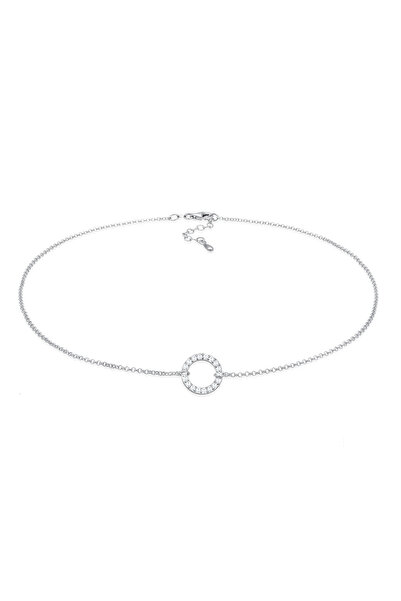 ELLI Halskette Damen Choker Circle Geo mit Zirkonia aus 925er Sterlingsilber