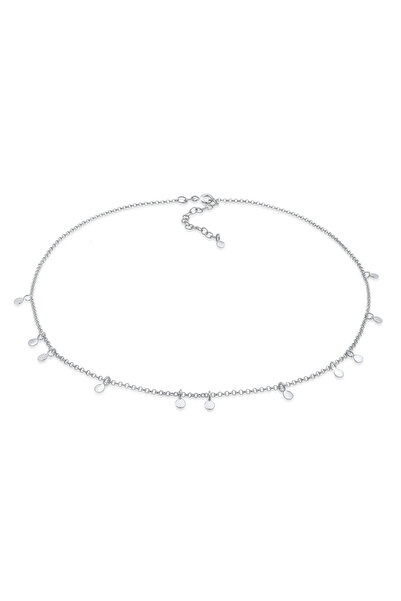 ELLI Halskette Damen Choker Plättchen Münze Geo Kreis Basic aus 925er Sterlin...