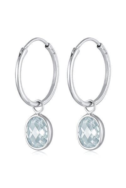 Nenalina Ohrringe Damen Creolen Anhänger Oval mit Zirkonia in 925er Sterlings...