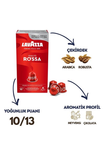 LavAzza Quality Gold 55g 2' Li + Quality Red 57g 2' Li Nespresso Compatible Aluminum Capsule 4 Pack